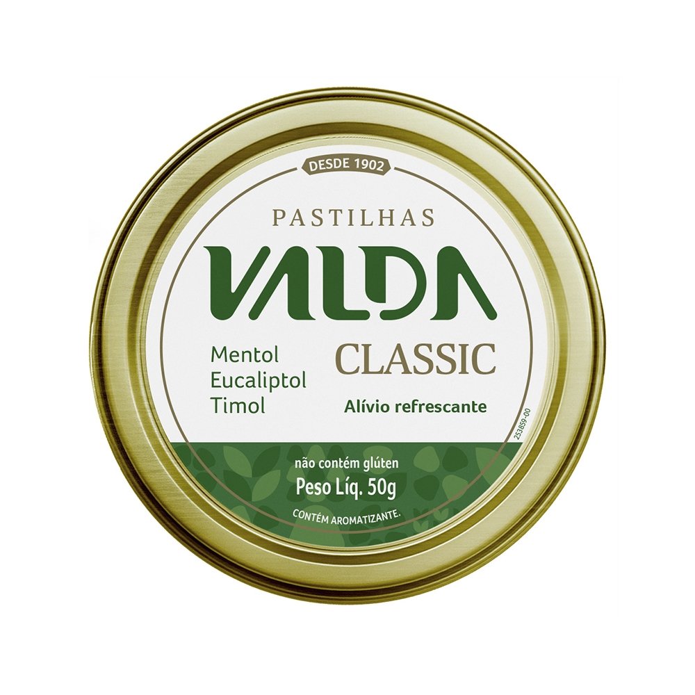 Pastilha Valda Classic Lata 50g - Embalagem com 10 Unidades