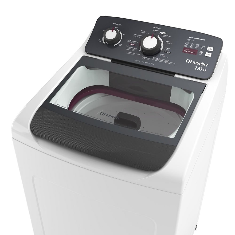 Lavadora de Roupas Automática Mueller 13Kg Ultracentrifugação e Ciclo Rápido Branca MLA13 ¿ 127 Volts