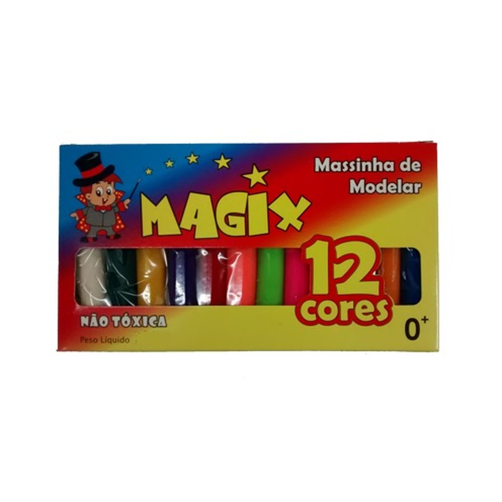 Massa De Modelar Magix 130Gr 12 Cores C/12 Unidades -215