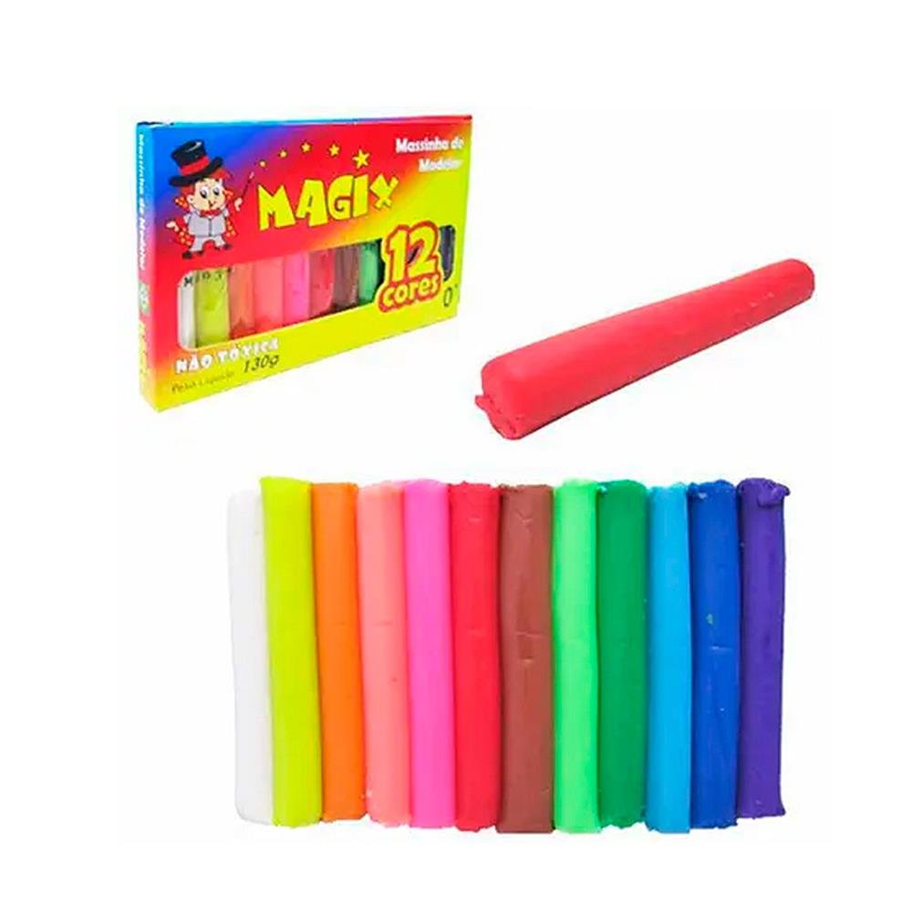 Massa De Modelar Magix 130Gr 12 Cores C/12 Unidades -215