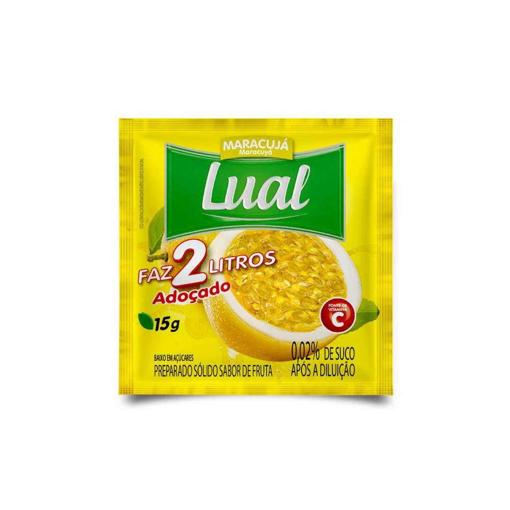 Refresco Em Po Lual 15 G - Rendimento 2 Litros - Maracuja