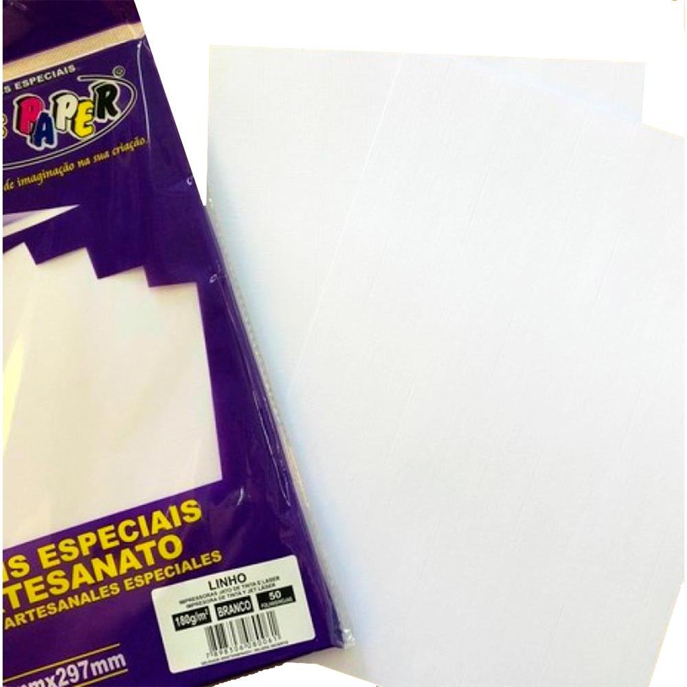 Papel Off Paper Linho Branco A4 180Gr C/50