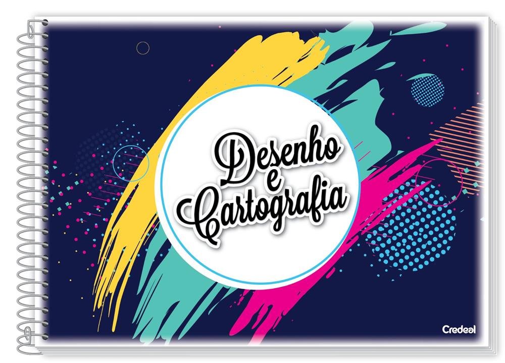 Caderno Credeal Cartografia Flexivel 96 Folhas Desenho C/10