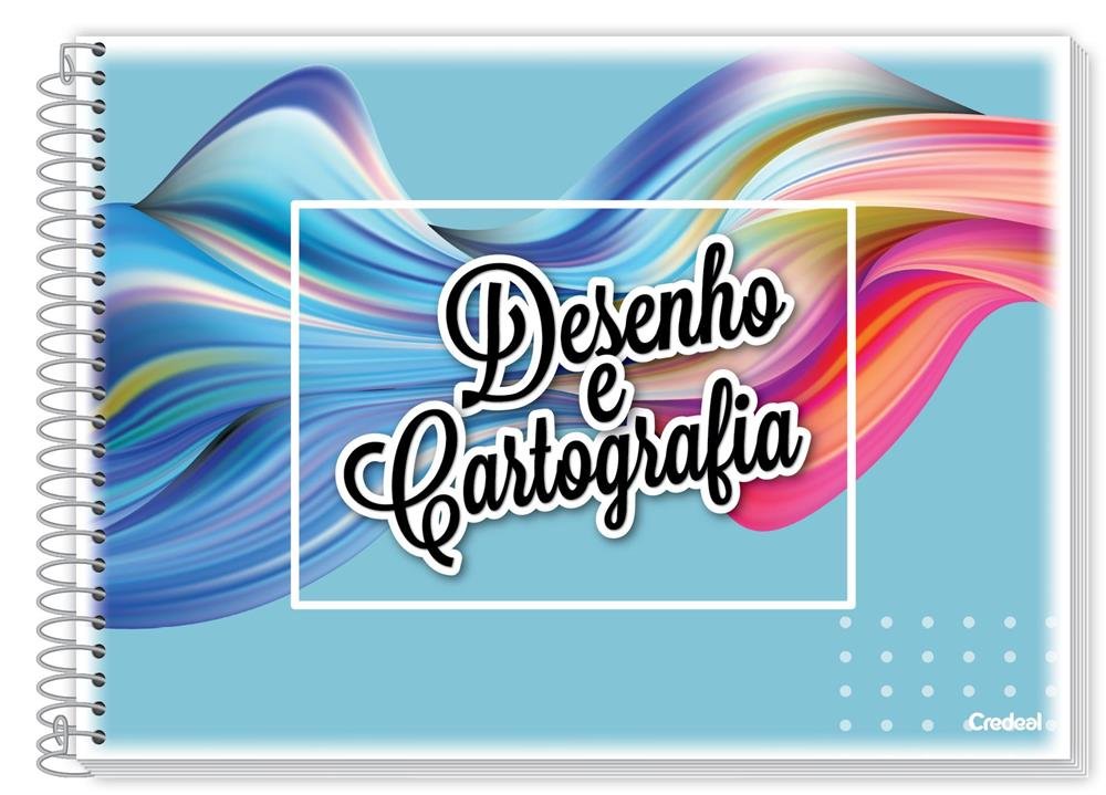 Caderno Credeal Cartografia Flexivel 96 Folhas Desenho C/10