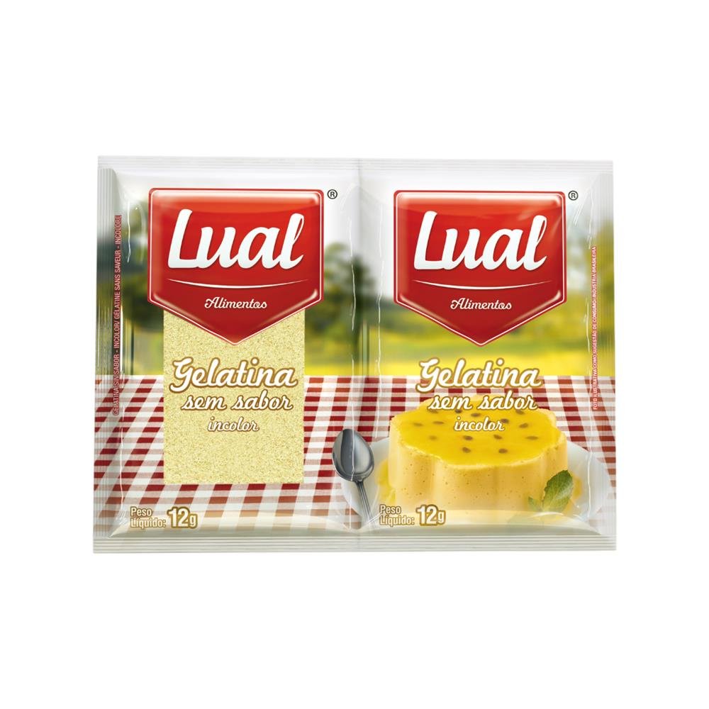 Gelatina Sem Sabor e Incolor Lual 24 G