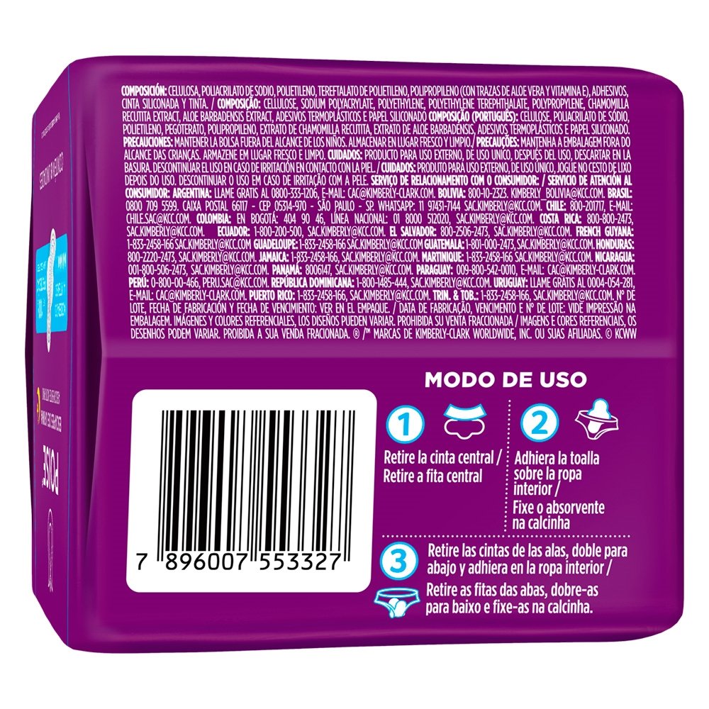 Absorvente Poise Noturno com Abas para Escape de Urina - Embalagem com 8 Unidades