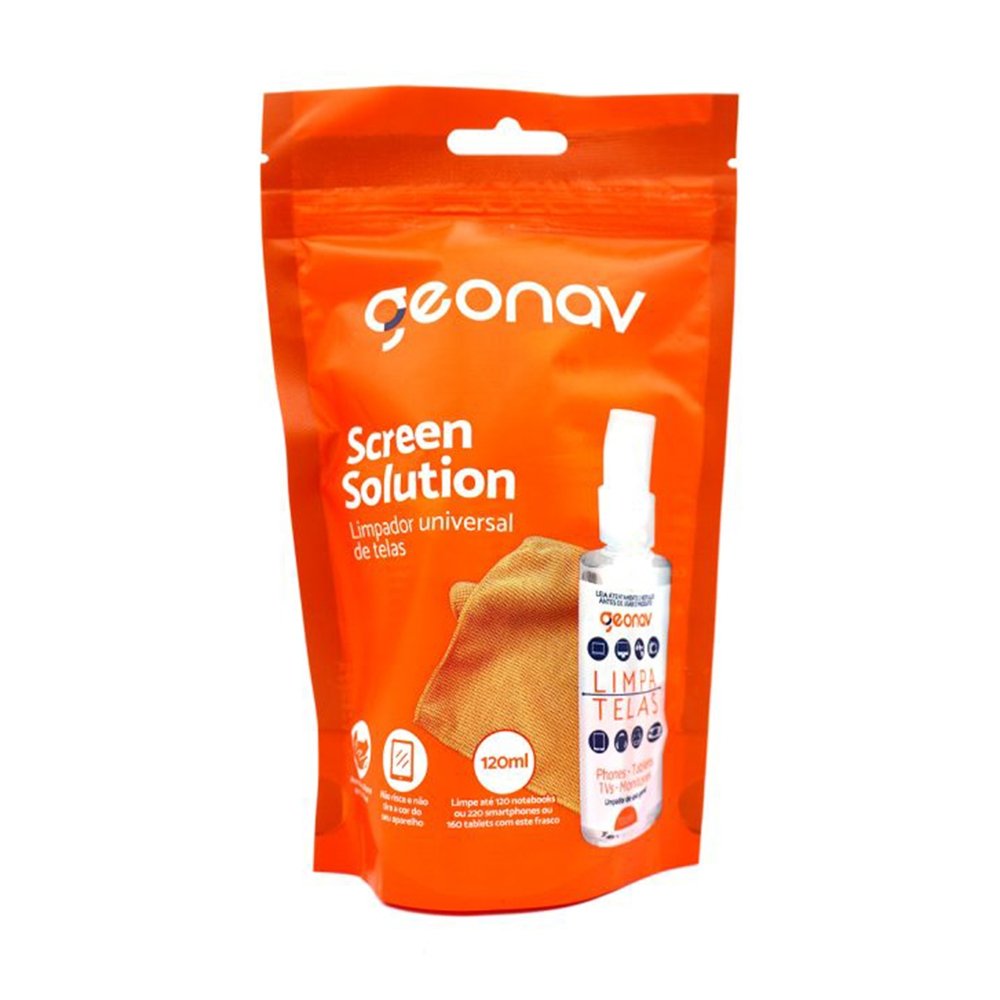 Limpa Telas Geonav 120ML + Pano de Microfibra