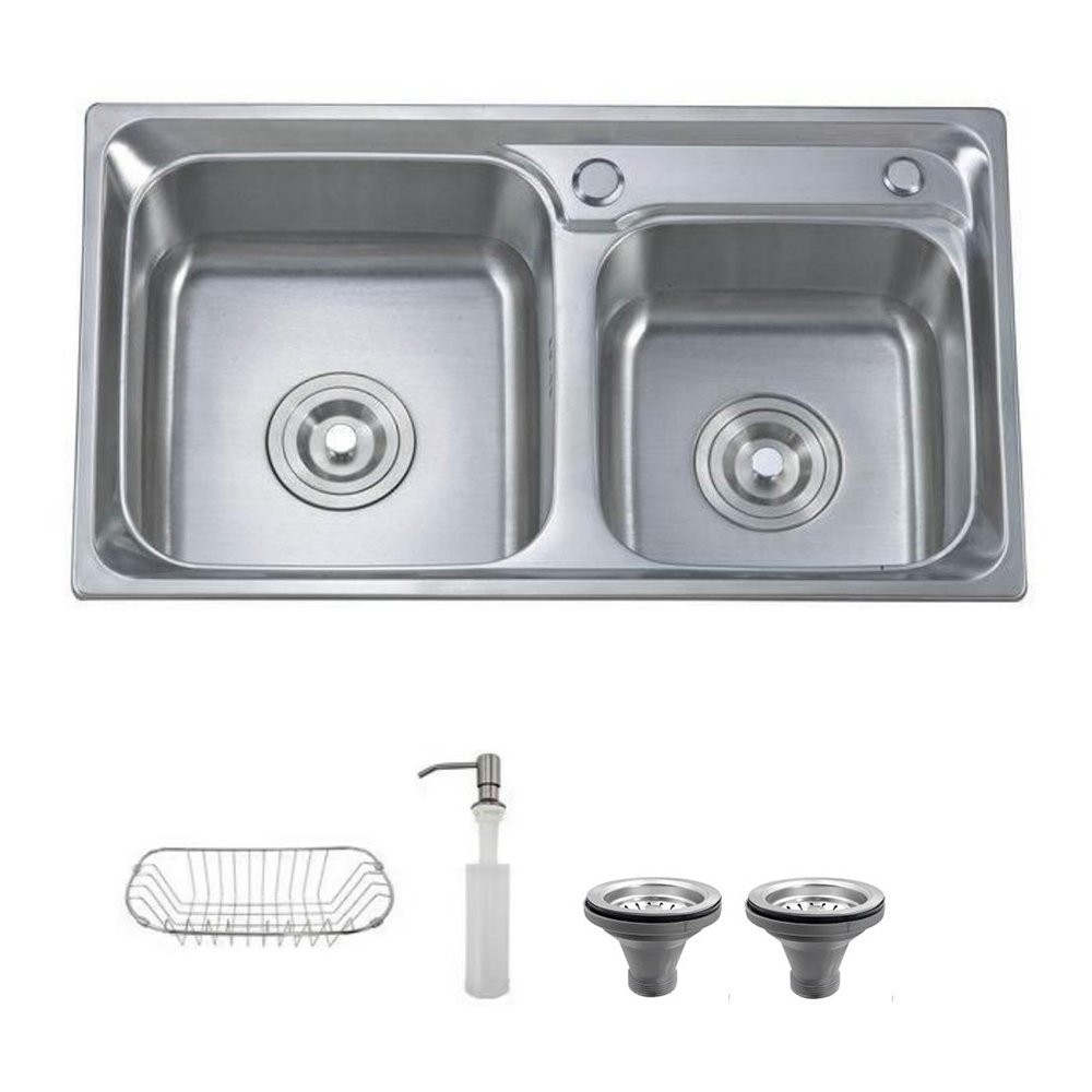 Pia Dupla de Cozinha Inox 68x39x20 Belcca PCD201-01
