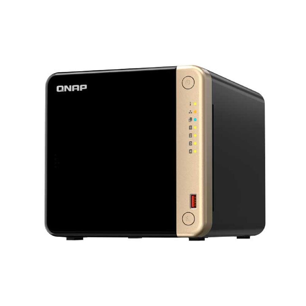 Storage Nas Qnap 4 Baias Para HD e SSD Preto TS-464-8G-US