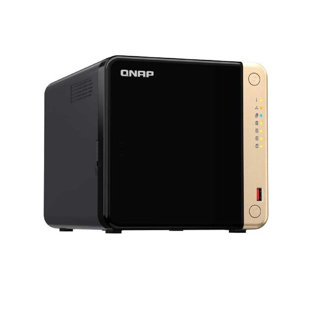 Storage Nas Qnap 4 Baias Para HD e SSD Preto TS-464-8G-US