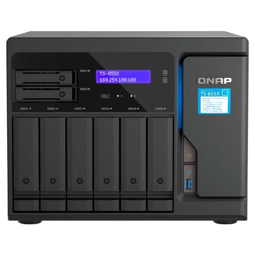 Storage Nas Qnap 8 Baias Para Hd E Ssd Preto Ts-855X-8G-Us