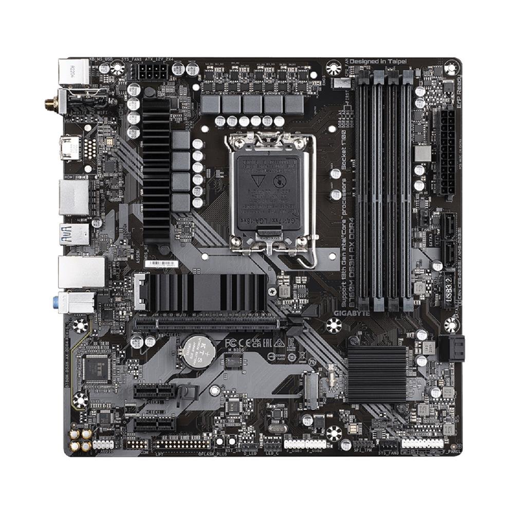 Placa Mãe Gigabyte B760m Ds3h Ax Ddr4, Chipset B760, Intel Lga 1700, Matx