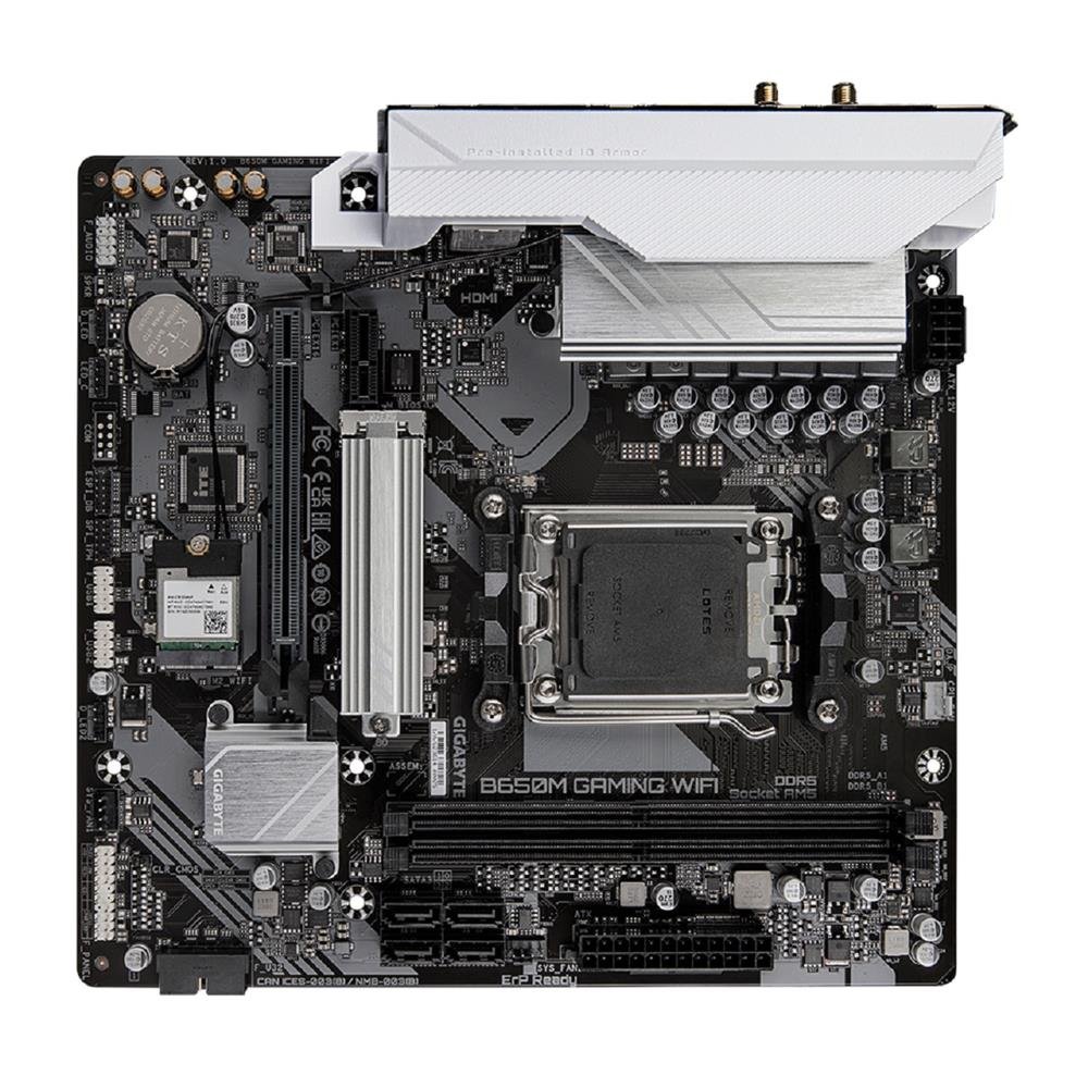 Placa Mãe Gigabyte B650M Gaming WiFi, Chipset B650, AMD AM5, mATX, DDR5