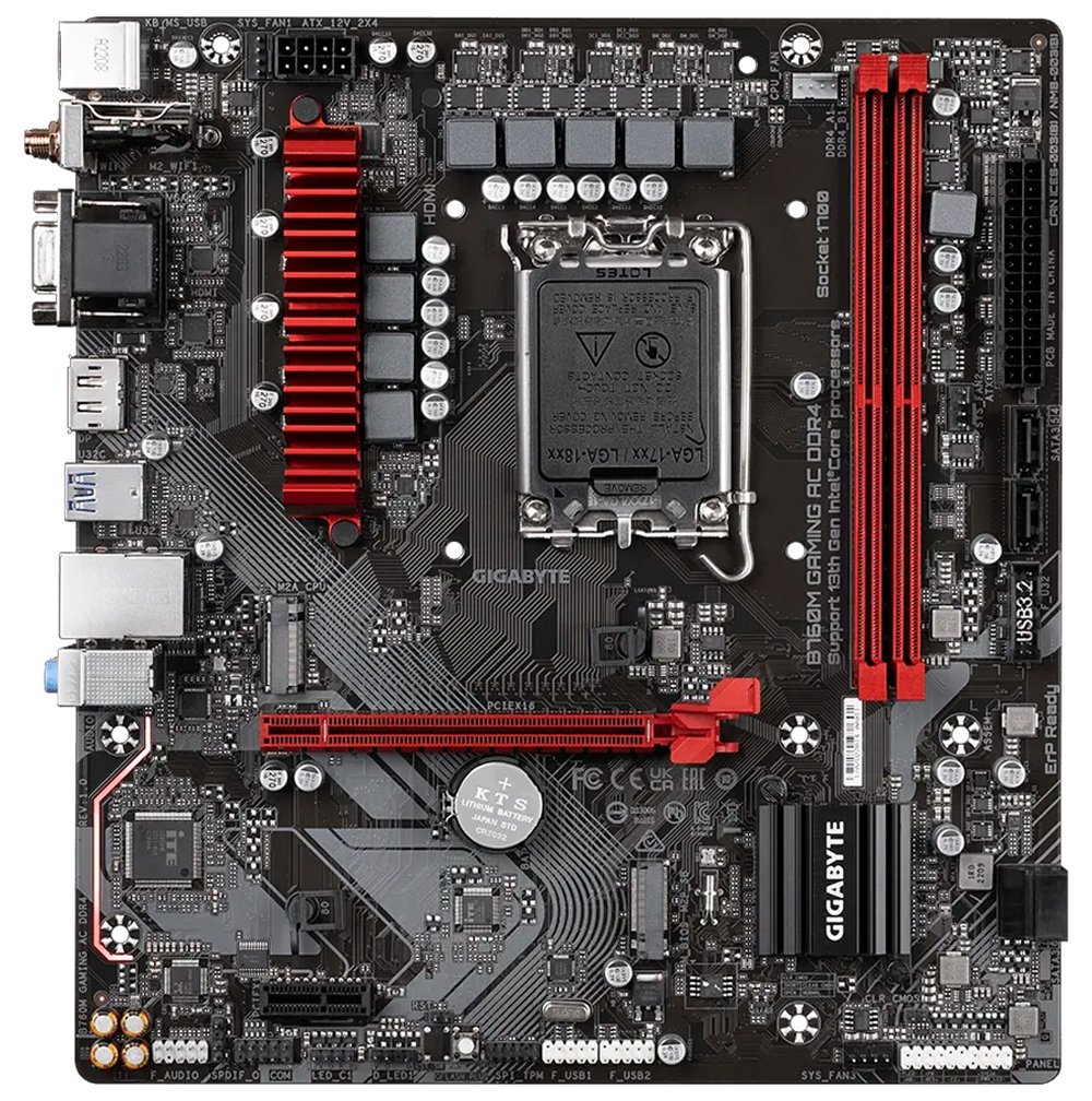 Placa Mãe Gigabyte B760m Gaming Ac Ddr4, Chipset B760, Intel Lga 1700, Matx, Ddr4