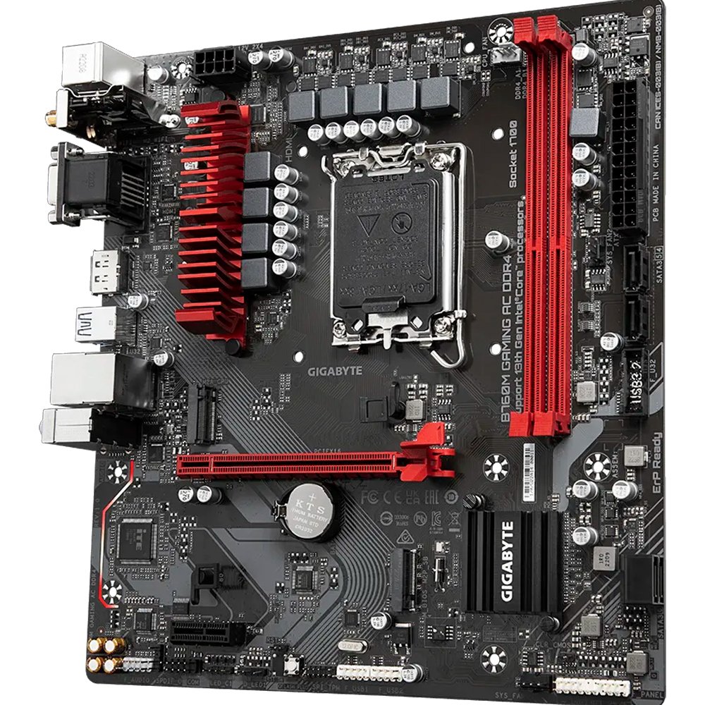 Placa Mãe Gigabyte B760m Gaming Ac Ddr4, Chipset B760, Intel Lga 1700, Matx, Ddr4
