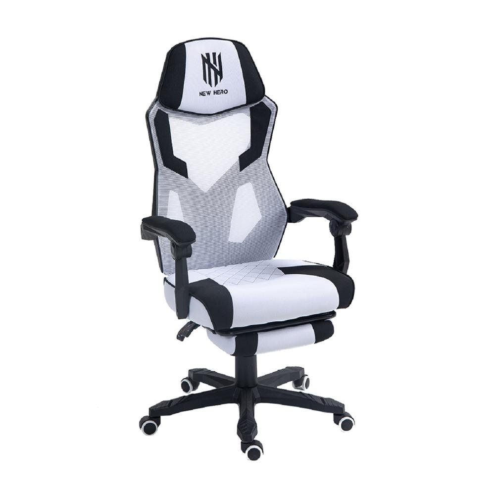 Cadeira Gamer New Hero Kinto, Reclinável, Branco E Preto