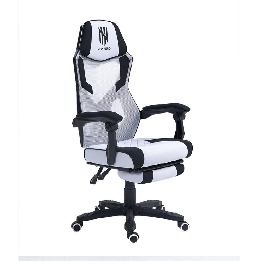 Cadeira Gamer New Hero Kinto, Reclinável, Branco E Preto
