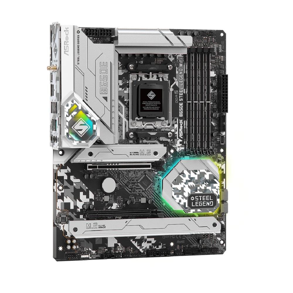 Placa Mãe ASRock B650E Steel Legend WiFi, Chipset B650, AMD AM5, ATX, DDR5