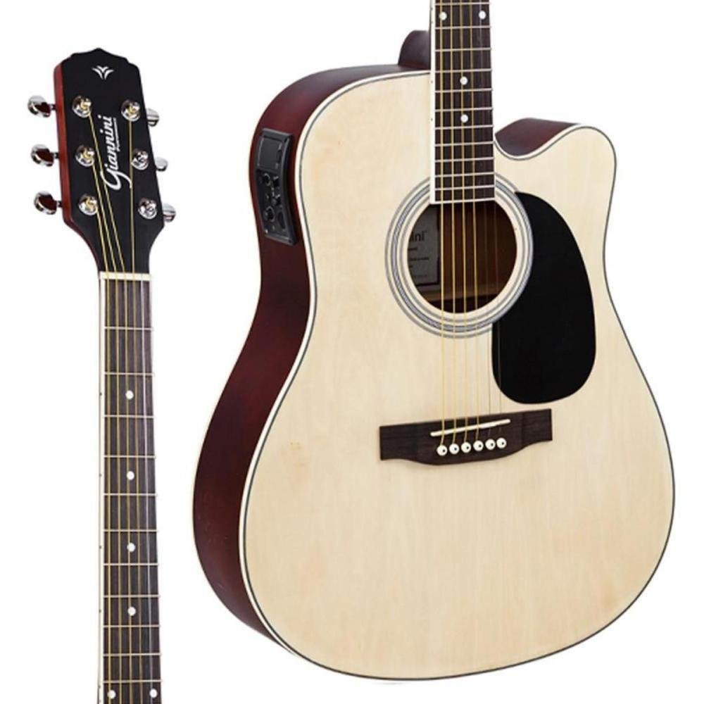 Violão Eletroacústico Dreadnought Aço Gdc-1 Ceq Natural Satin Giannini