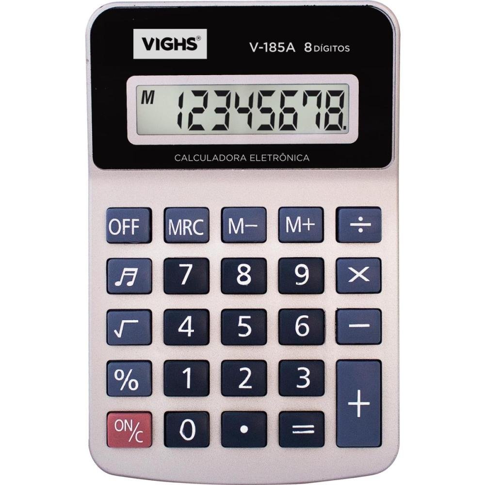 Calculadora de Mesa 8 Dígitos V-185a Preta Vighs