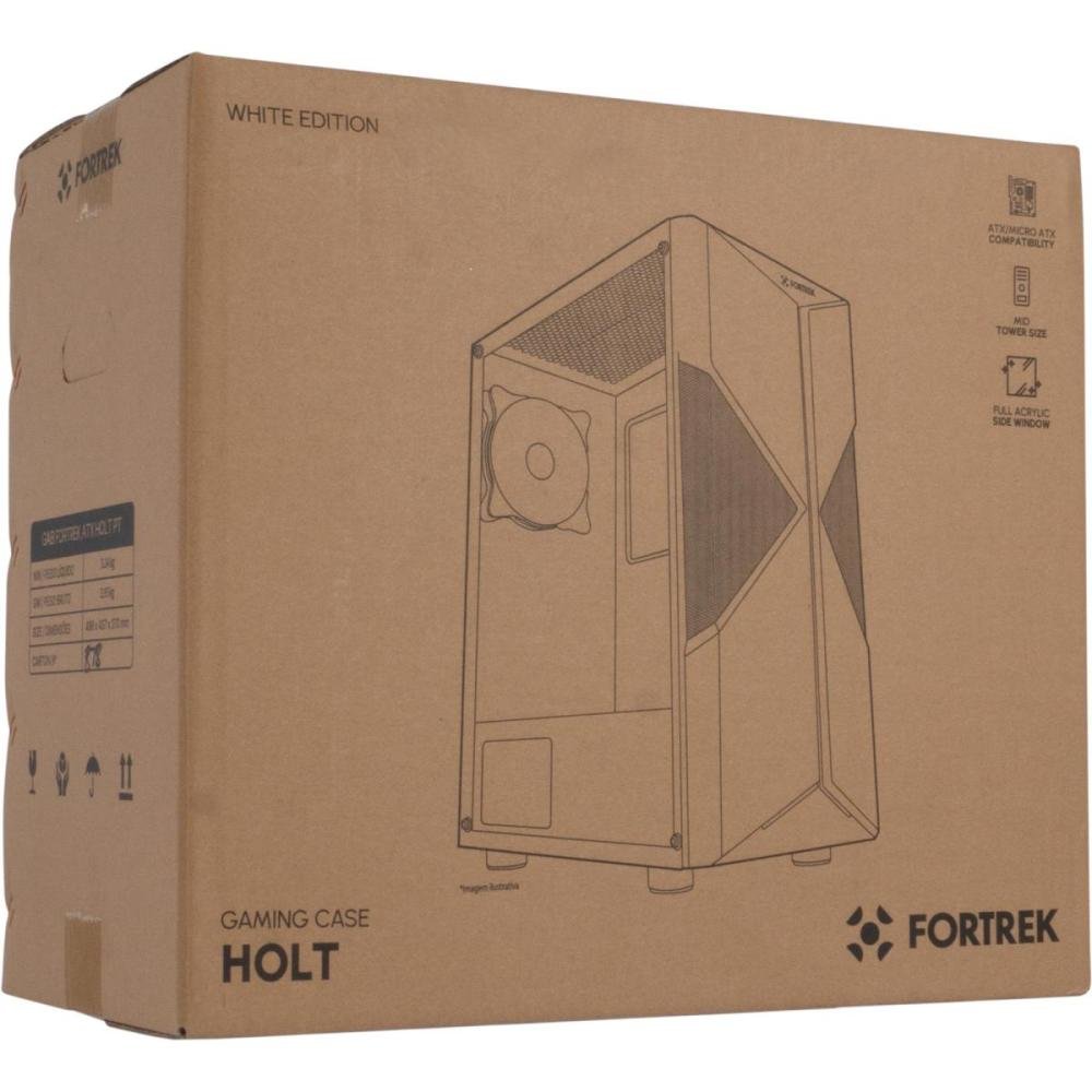 Gabinete Gamer Fortrek Holt Mid Tower RGB Branco