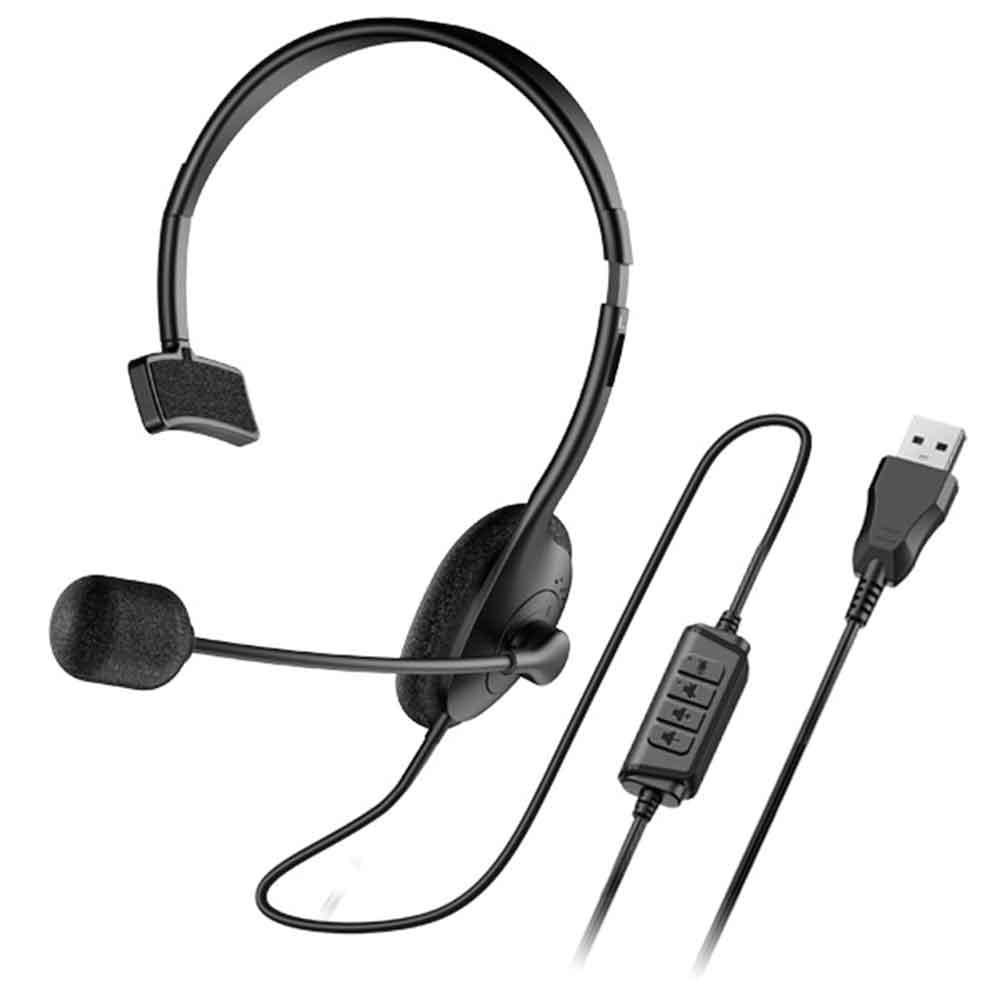 Fone De Ouviido Mono Com Mic Genius Hs-100u Usb