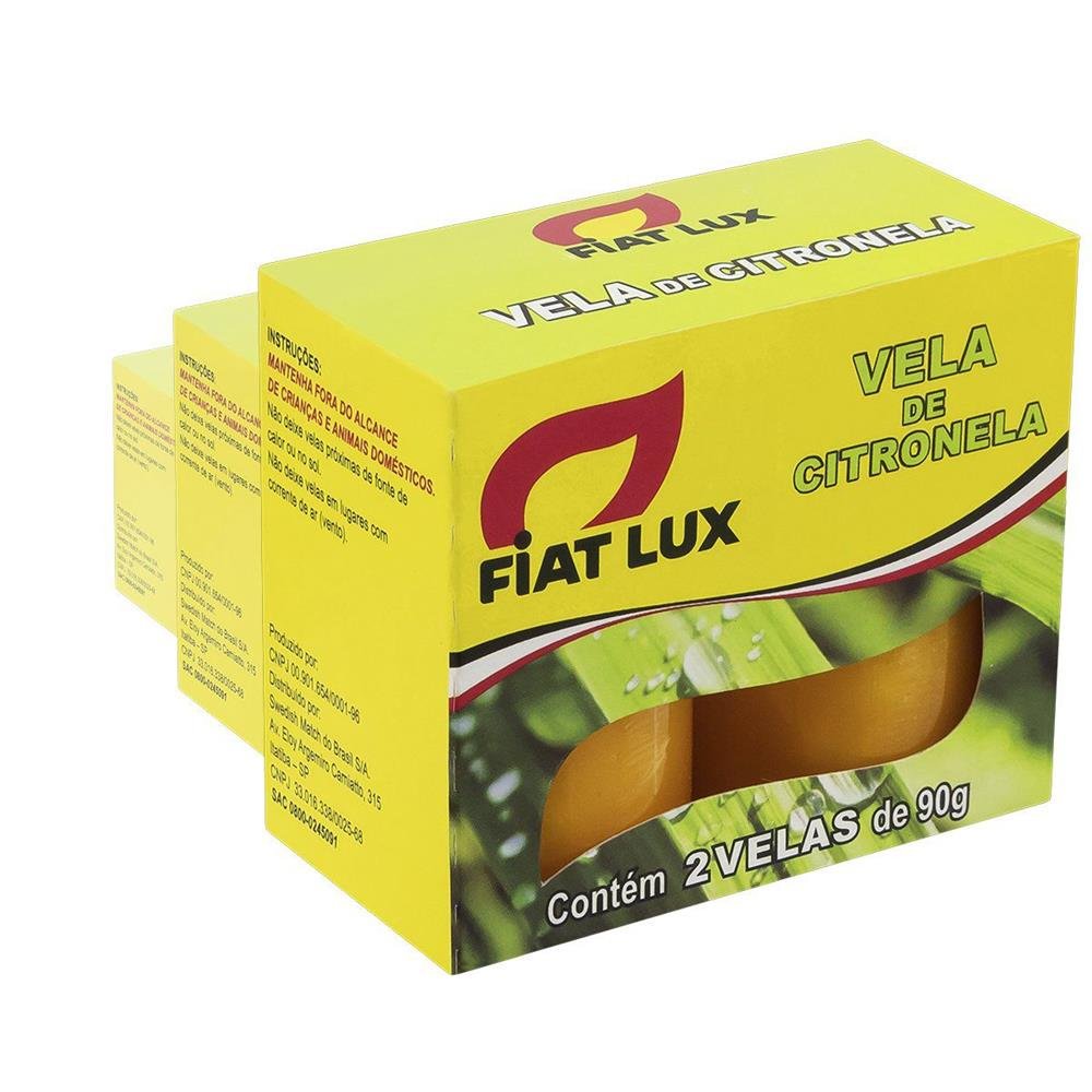 Vela De Citronela Fiat Lux Caixa Com 48 Unidades