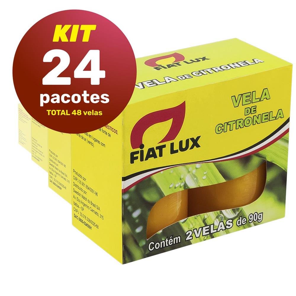 Vela De Citronela Fiat Lux Caixa Com 48 Unidades