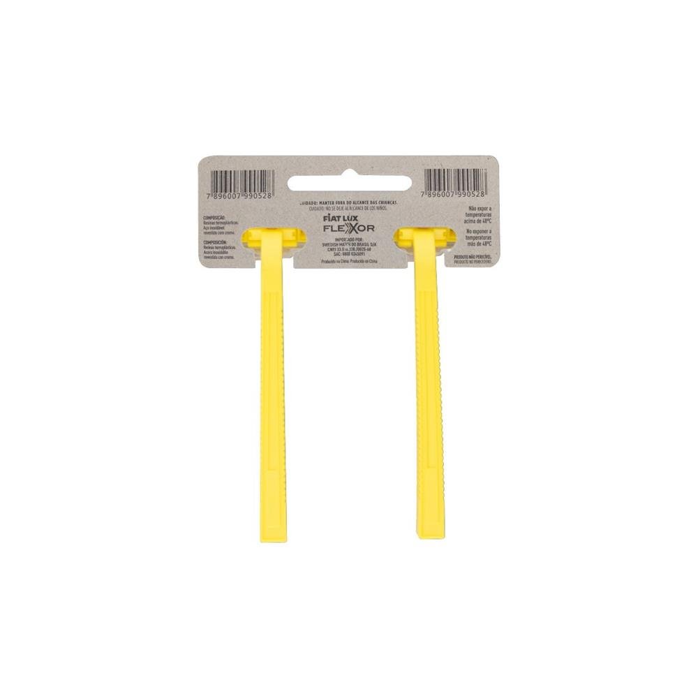 Kit Aparelhos De Barbear Barbeador Descartavel Com 2 Laminas Com 24 Unidades Fiat Lux Flexor Cabo Resistente