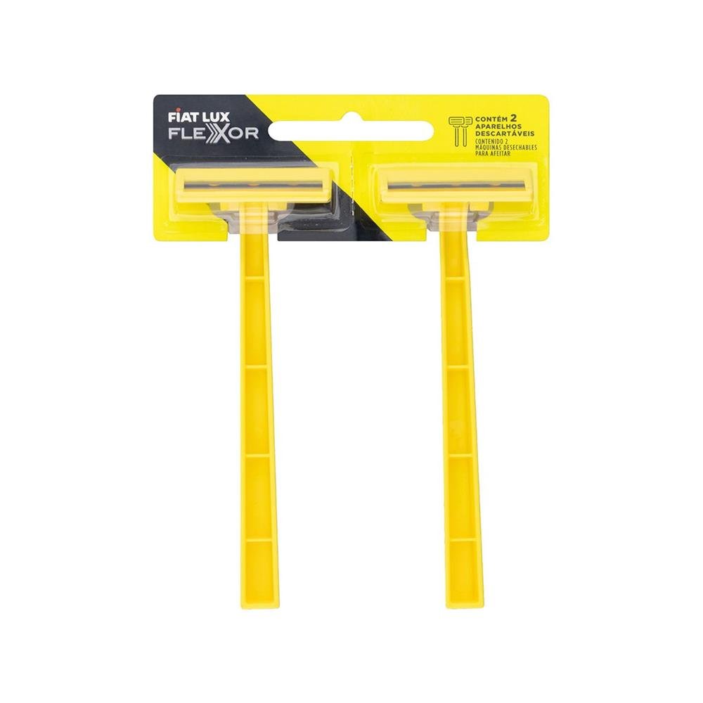 Kit Aparelhos De Barbear Barbeador Descartavel Com 2 Laminas Com 24 Unidades Fiat Lux Flexor Cabo Resistente
