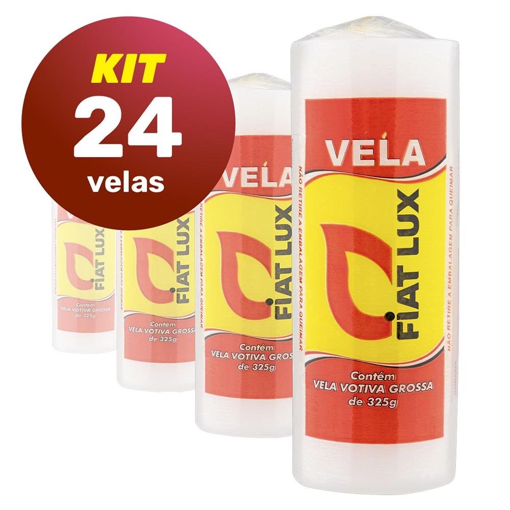 Kit Com 24 Pacotes De Vela Votiva Fiat Lux 325G 12 Unidades Cada