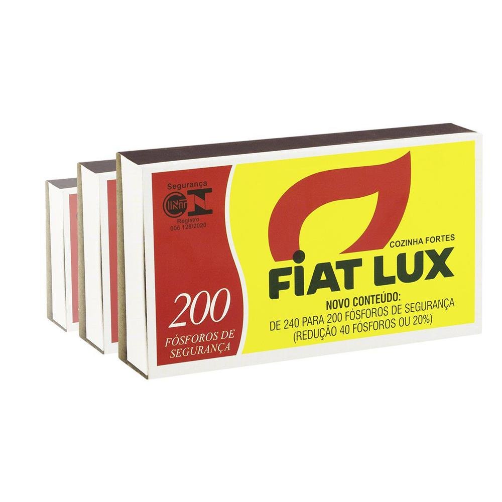 Fosforo Cozinha Fortes Fiat Lux Caixa Com 6.400 Unidades De 5Cm