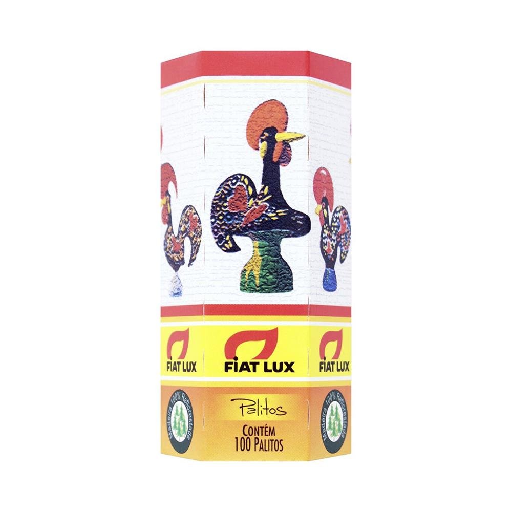 Kit De 43 Caixas De Palito Roliço De Madeira Fiat Lux 100 Unidades Cada