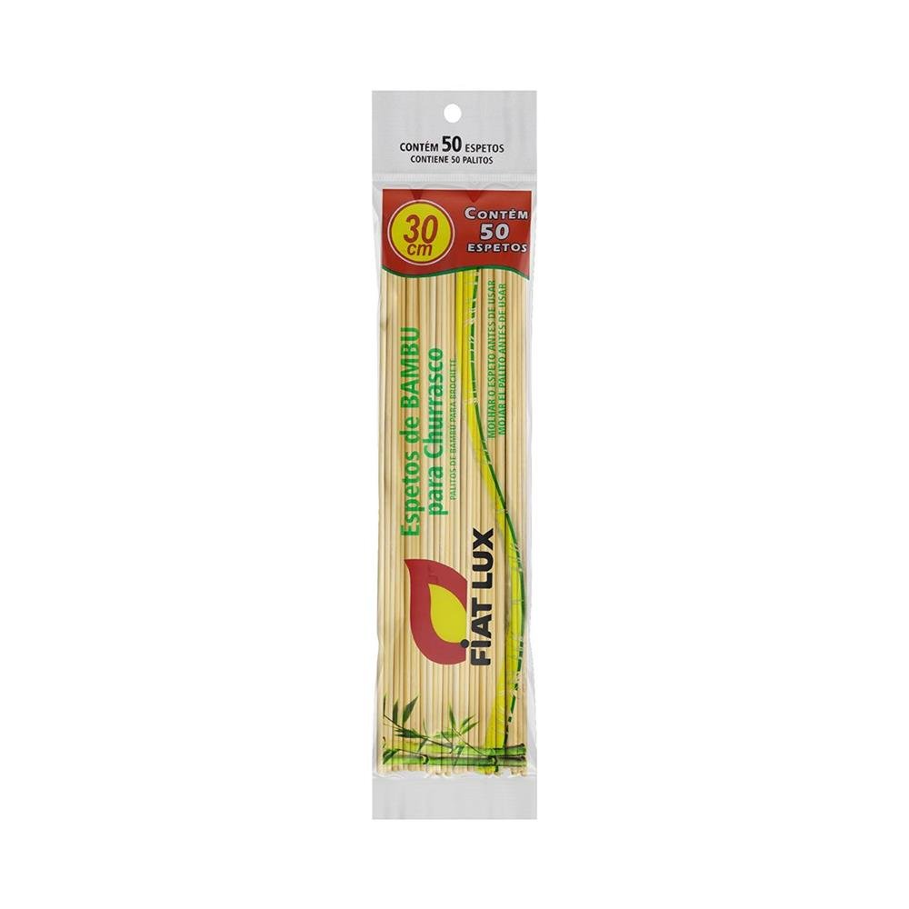 10 Pacotes De Espeto Para Churrasco De Bambu 30 Cm Fiat Lux 50 Unidades Cada