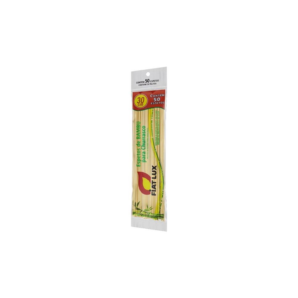 10 Pacotes De Espeto Para Churrasco De Bambu 30 Cm Fiat Lux 50 Unidades Cada