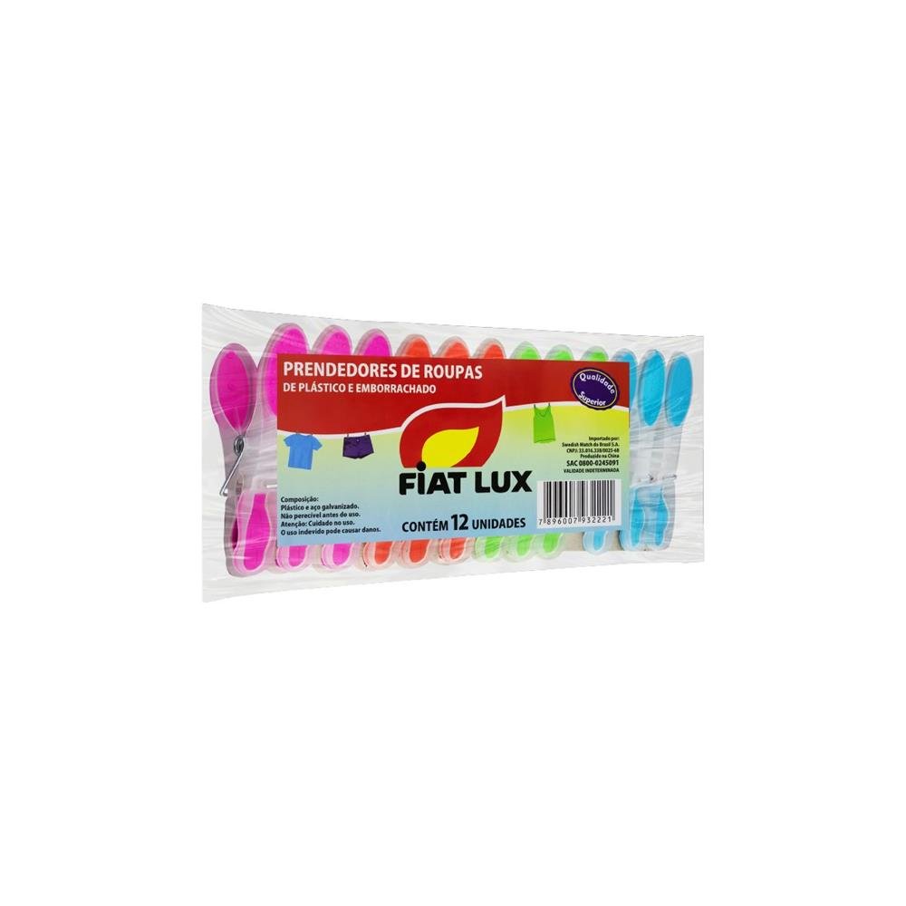 Kit Prendedor Roupas Plastico Emborrachado Fiat Lux 120 Unidades