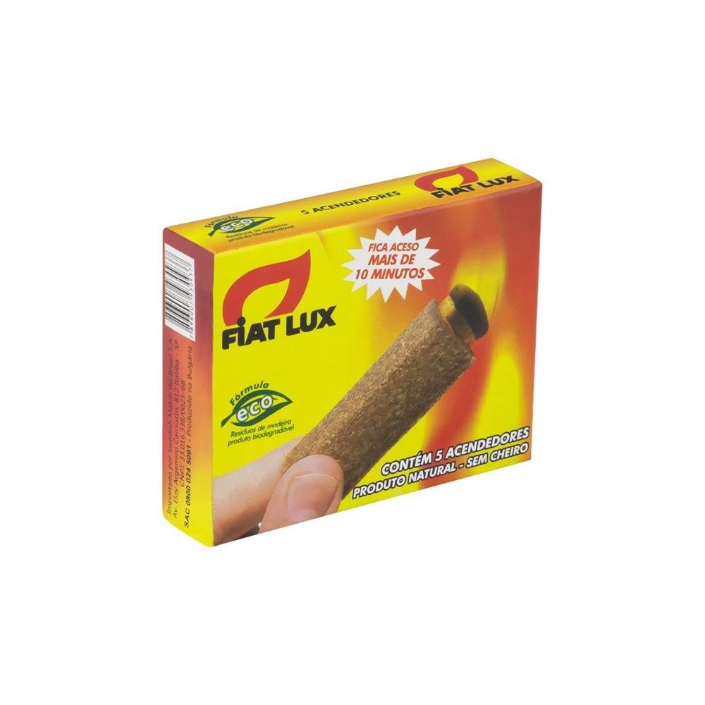 Kit Acendedor Para Carvão E Lenha Bastão Fiat Lux Caixa Com 10 Unidades