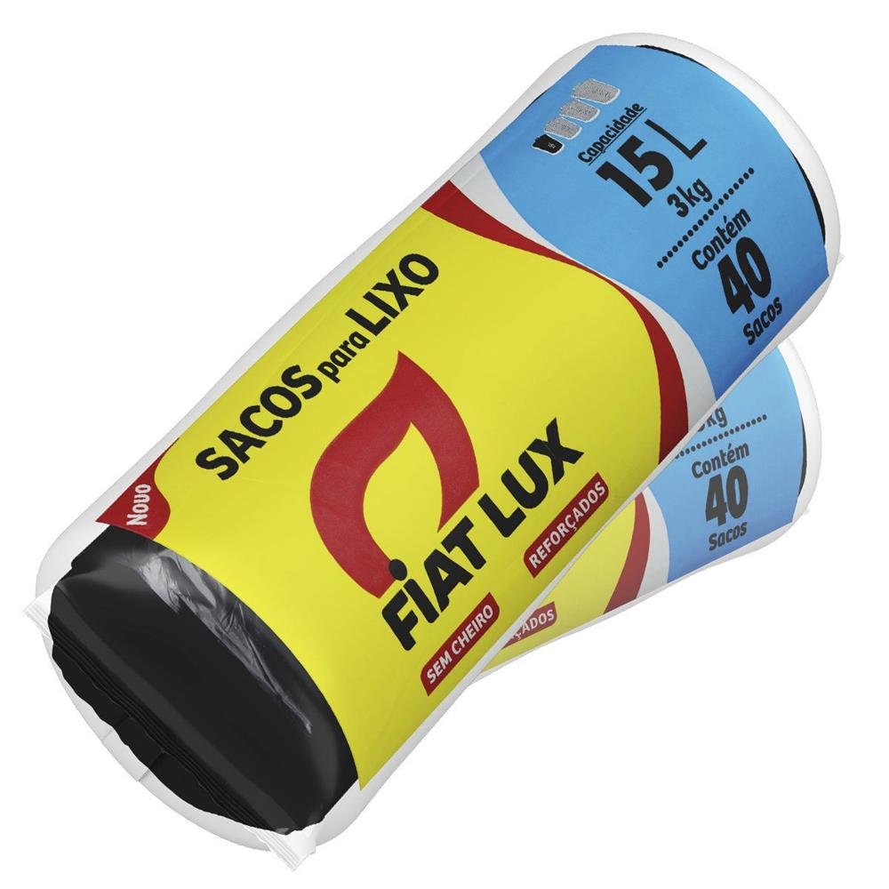 Saco Para Lixo Preto Fiat Lux 15 Litros 12 Unidades