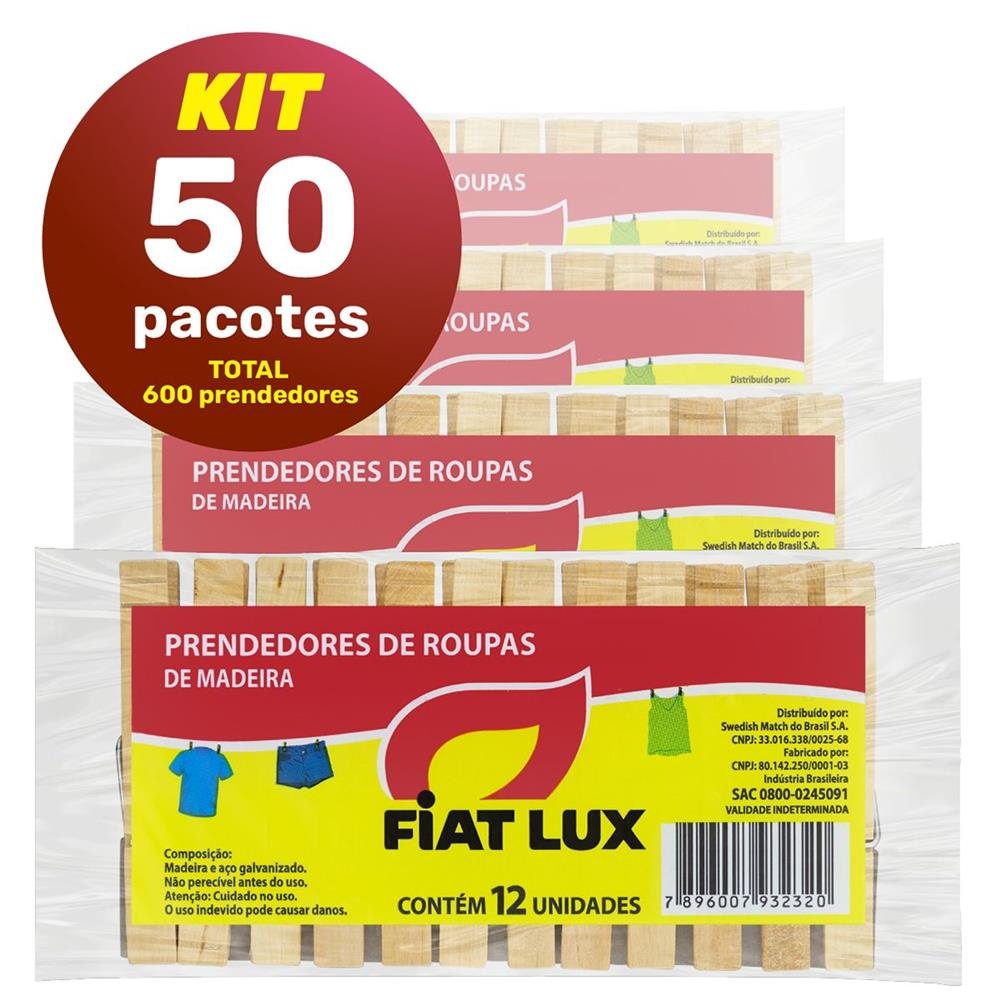 Prendedor De Roupas Ecologico Em Madeira Fiat Lux Com 600 Unidades