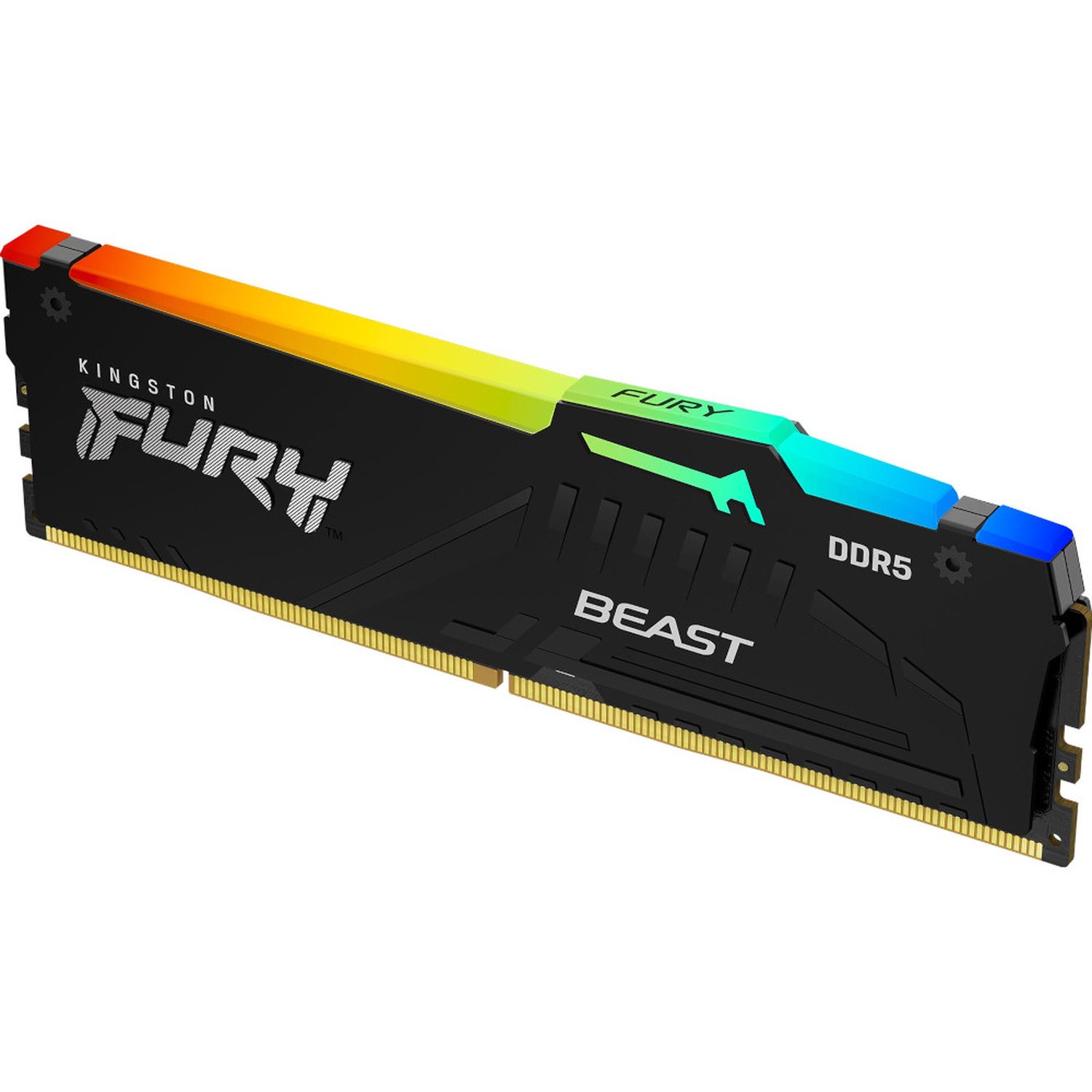 Memória DDR5 Kingston Fury Beast, RGB, 16GB, 5200Mhz, Black, KF552C40BBA-16