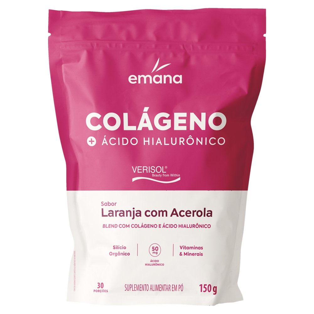 Colágeno + Ácido Hialurônico Laranja/Acerola Emana 150G