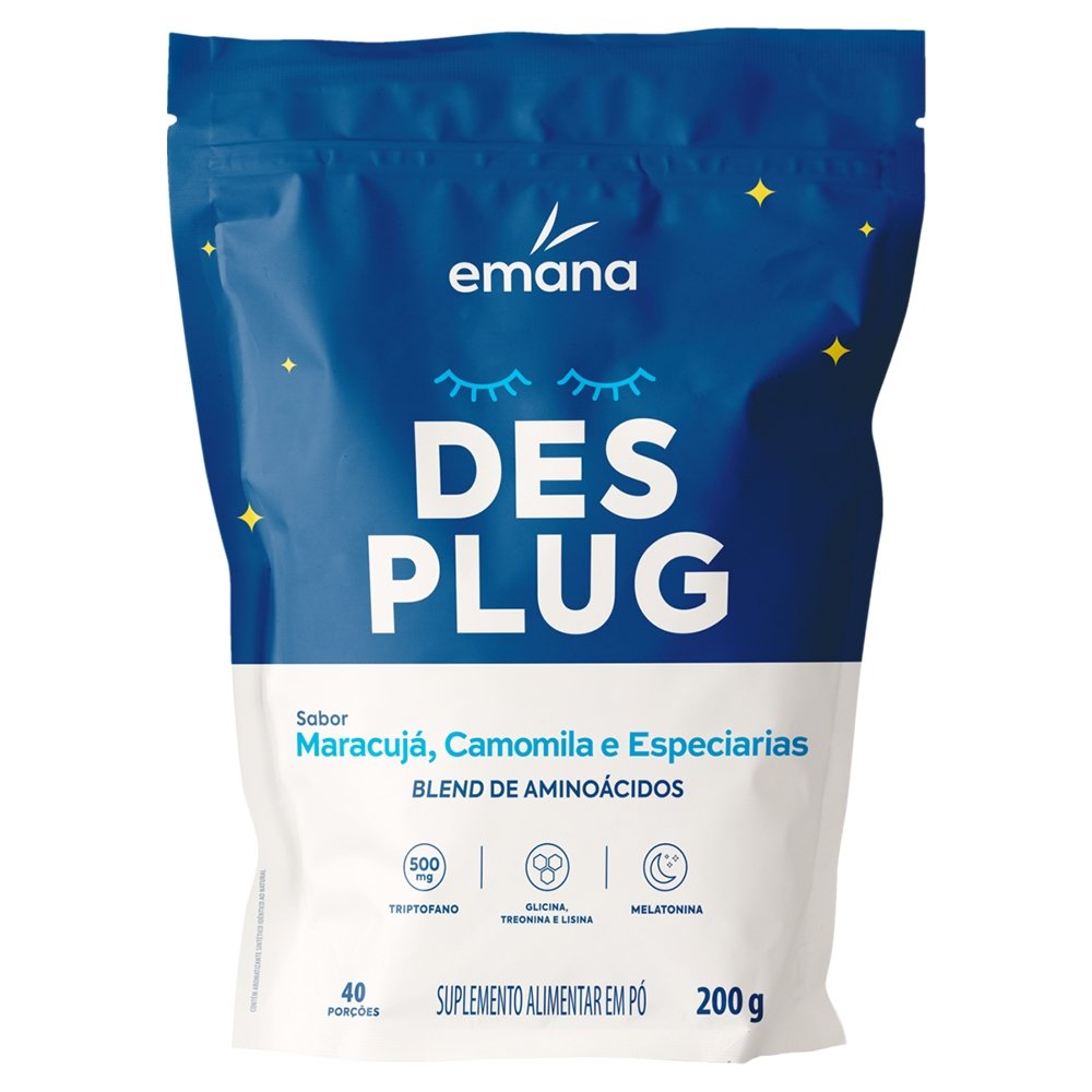 Suplemento Alimentar Emana Desplug Blend Aminoácidos Maracujá/Camomila/Especiarias 200g