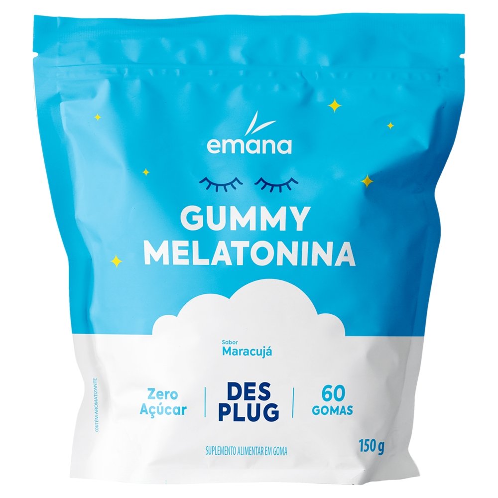 Gummy de Melatonina Emana Suplemento Alimentar Maracujá 150g