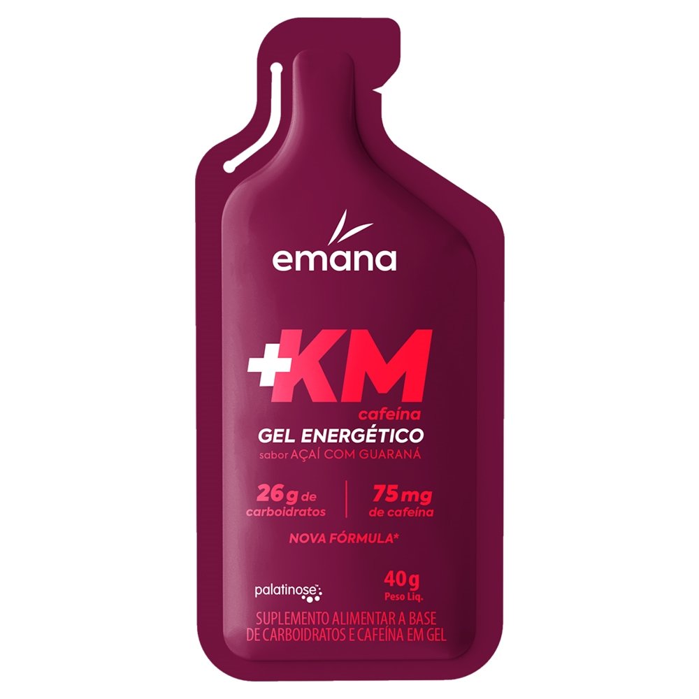 Suplemento Alimentar Emana Gel Energético +KM Açaí Guaraná 40g - Embalagem com 10 Un.