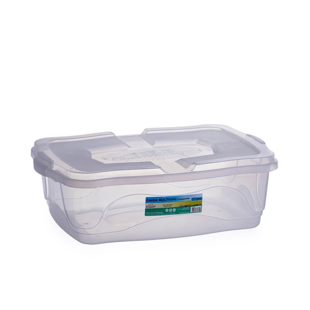 Caixa Organizadora 17L C/Tampa Transparente Plasmont C6