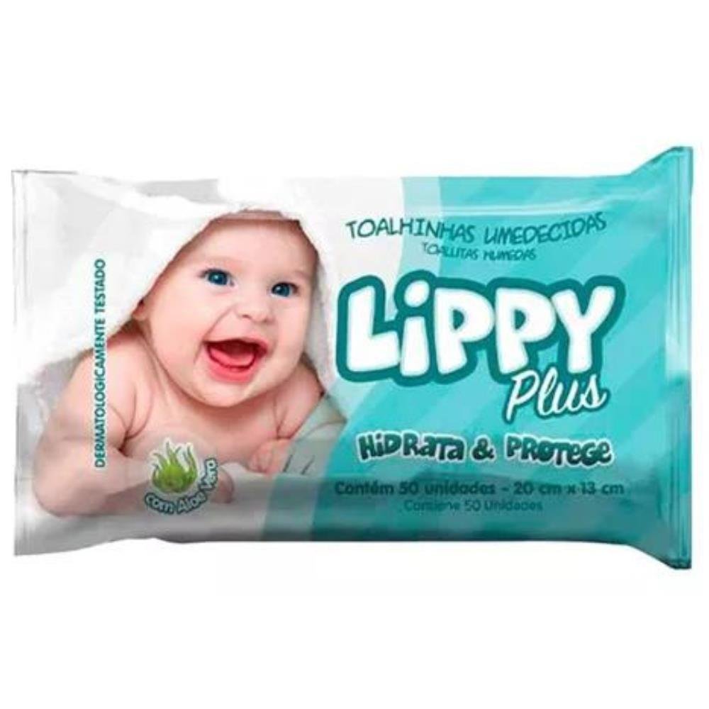 Toalha Umedecida Lippy Plus - Pacote com 50 Toalhas