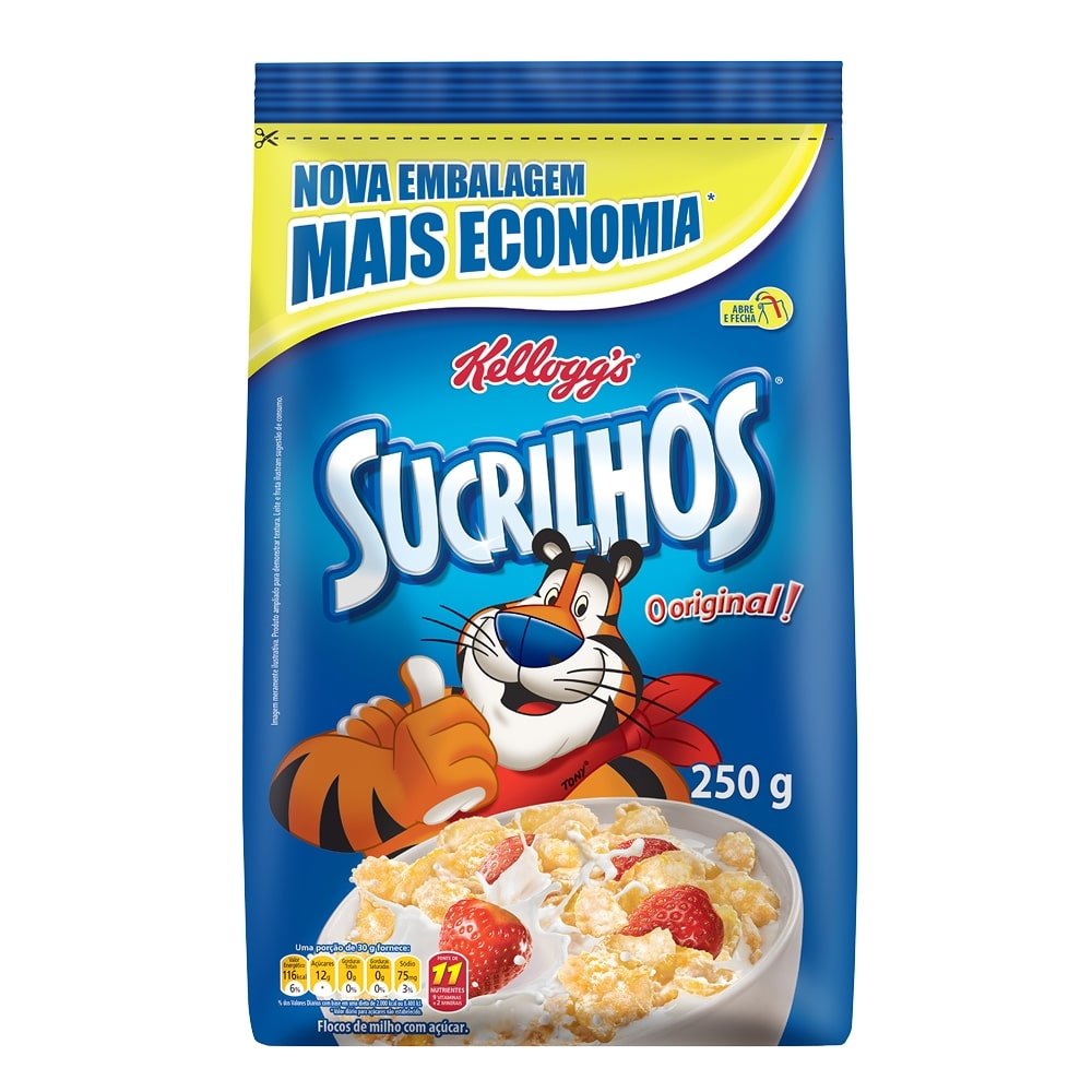 Sucrilhos Kelloggs Original Sachê Embalagem Econômica 250g - Embalagem com 6 Unidades