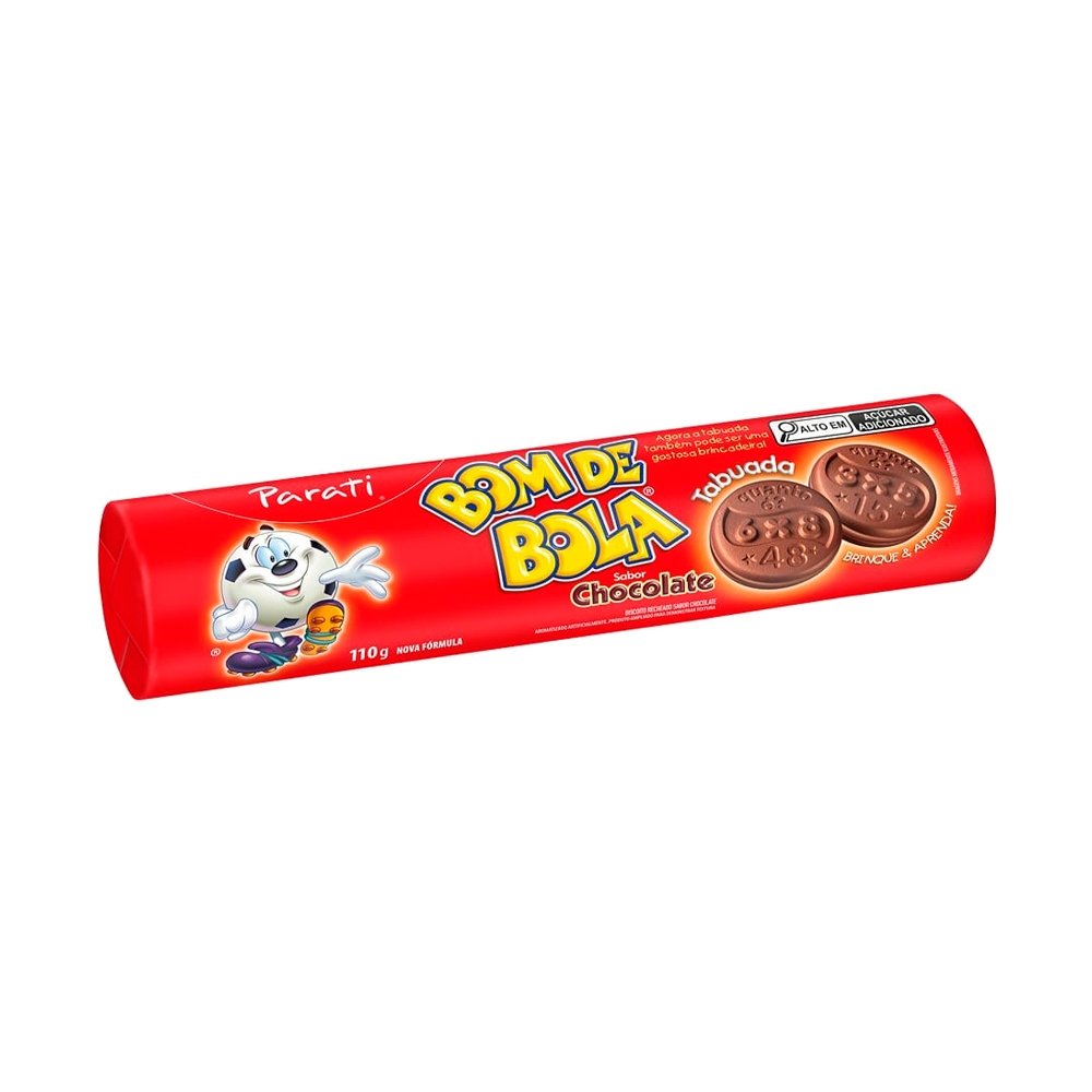 Biscoito Parati Bom de Bola Recheado Chocolate 110g - Embalagem com 30 Unidades