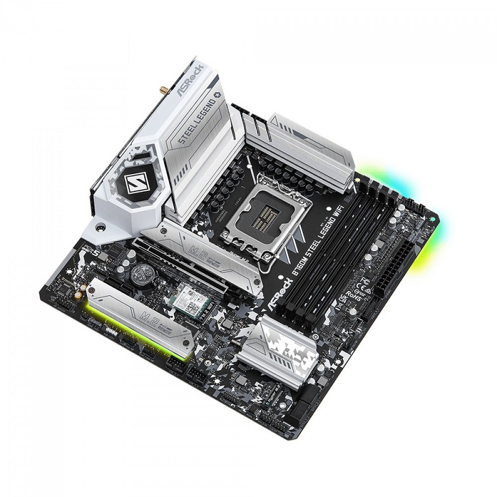 Placa Mãe ASRock B760M Steel Legend WiFi, Chipset B760, Intel LGA 1700, mATX, DDR5
