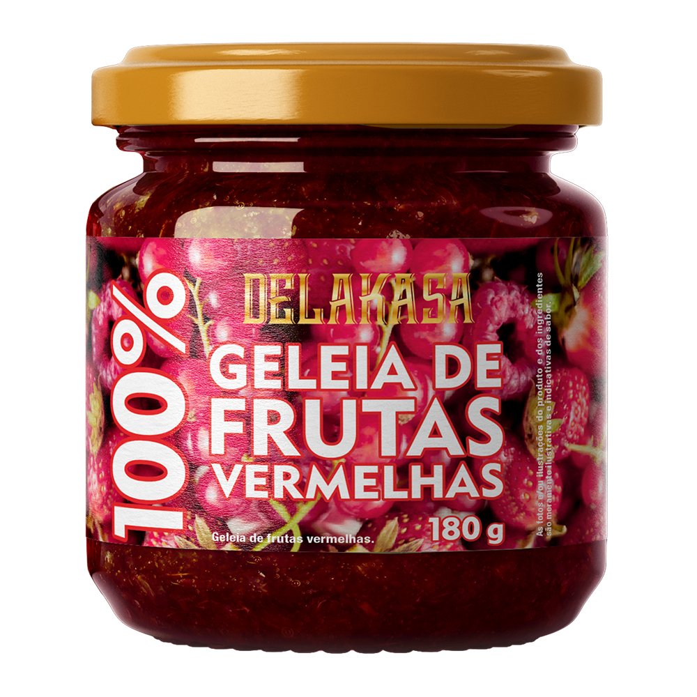 Geleia 100% Frutas Vermelhas 180G Caixa Com 08 Unidades